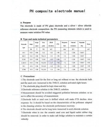 الکترود پی اچ متر BNC